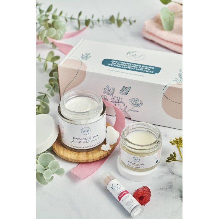 Coffret baume corps 100 % karité - baume mains - stick